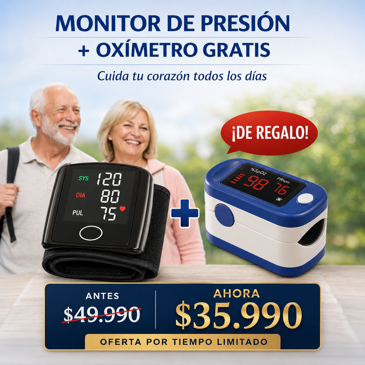 Monitor de Presión + Oxímetro Gratis.