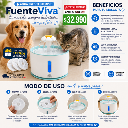 FuenteViva™ | tu mascota siempre hidratada, siempre feliz.