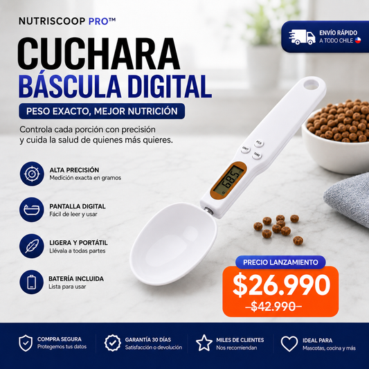 NutriScoop Pro™ | Cuchara Báscula Digital para mascotas o cocina