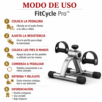 FitCycle Pro™ | Ejercita piernas y mejora tu resistencia sin salir de casa.