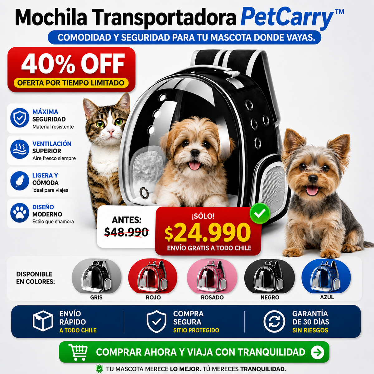 PetCarry™ | comodidad y seguridad para tu mascota donde vayas.