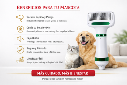 FurDry Pro™ | seca, cepilla y elimina el pelo suelto de tu mascota en minutos.
