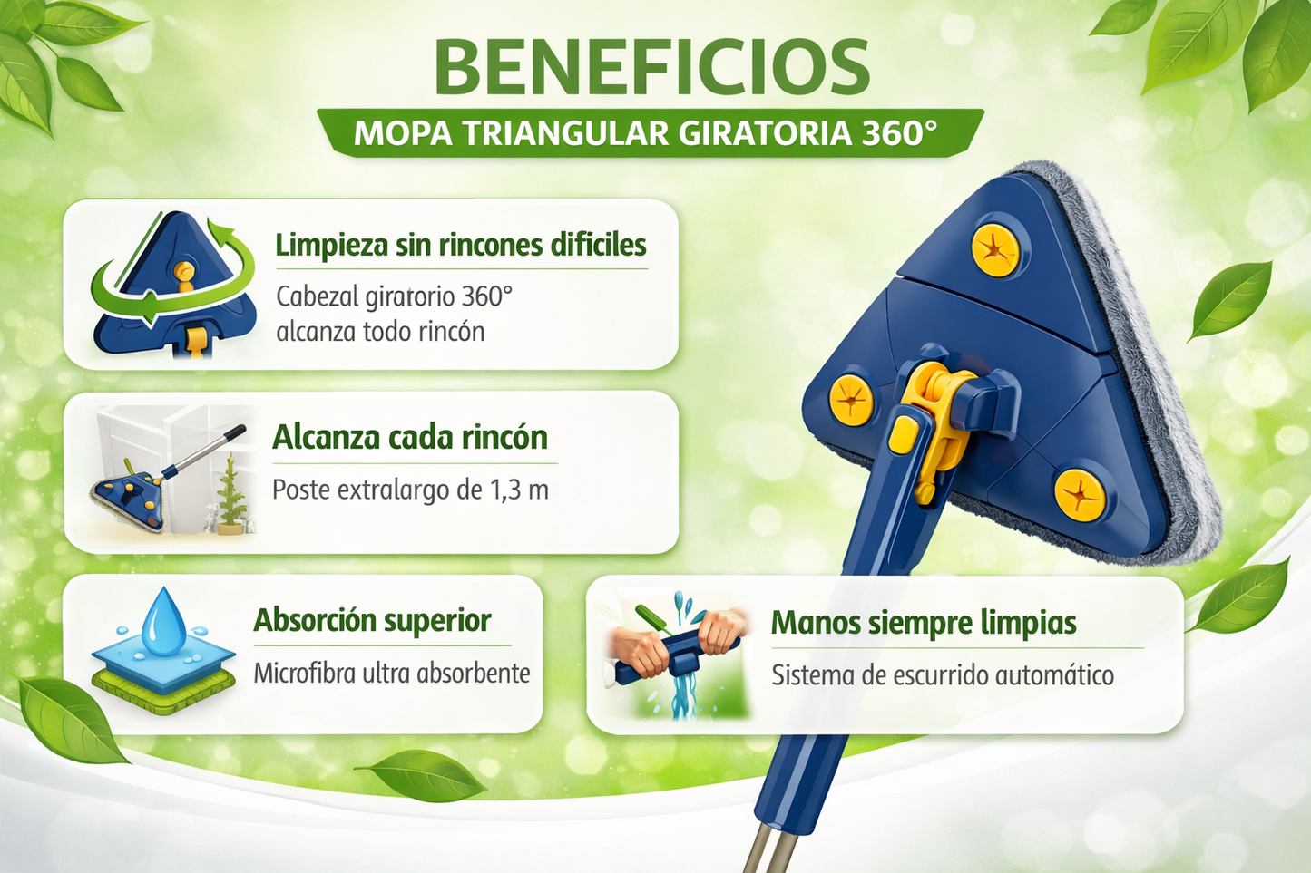 CleanMaster Pro™ | Limpia más rápido y con mejores resultados sin esfuerzo.