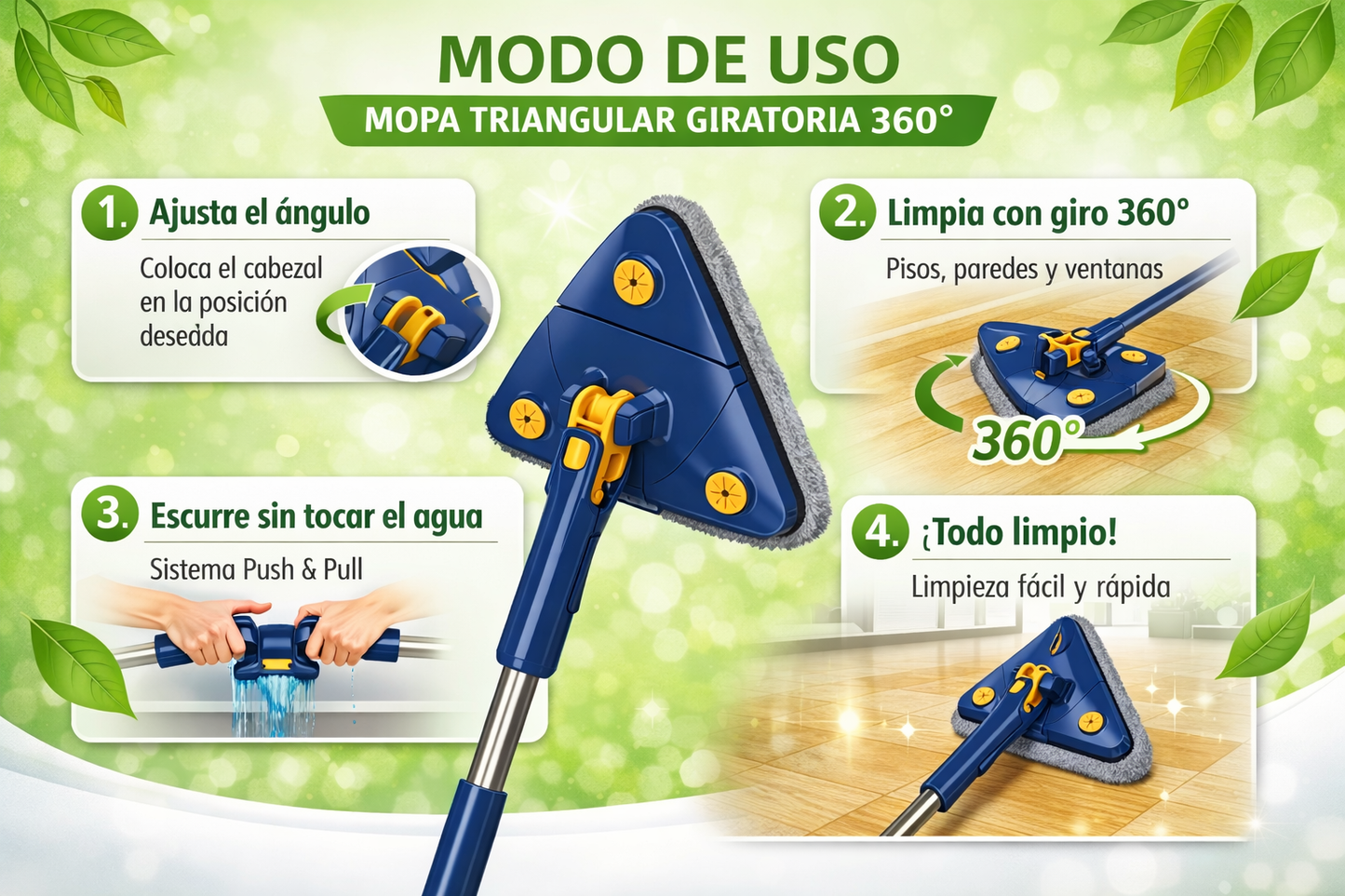 CleanMaster Pro™ | Limpia más rápido y con mejores resultados sin esfuerzo.