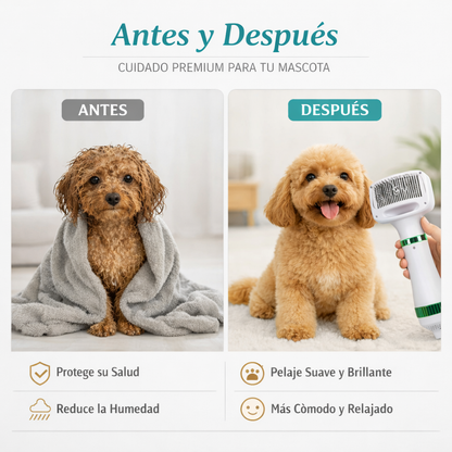 FurDry Pro™ | seca, cepilla y elimina el pelo suelto de tu mascota en minutos.