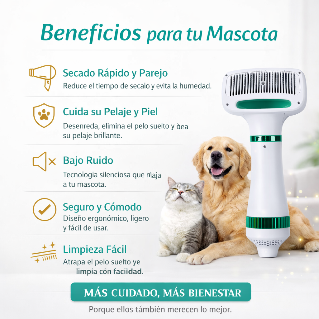FurDry Pro™ | seca, cepilla y elimina el pelo suelto de tu mascota en minutos.